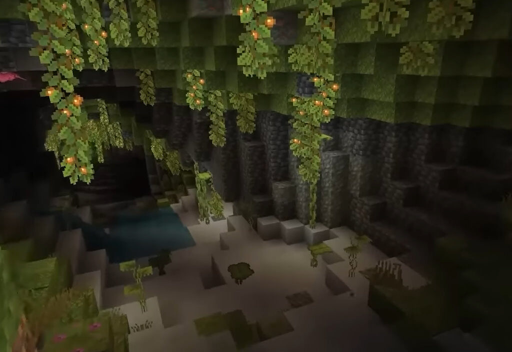 Minecraft: jeskyně plné rostlin (Lush caves)